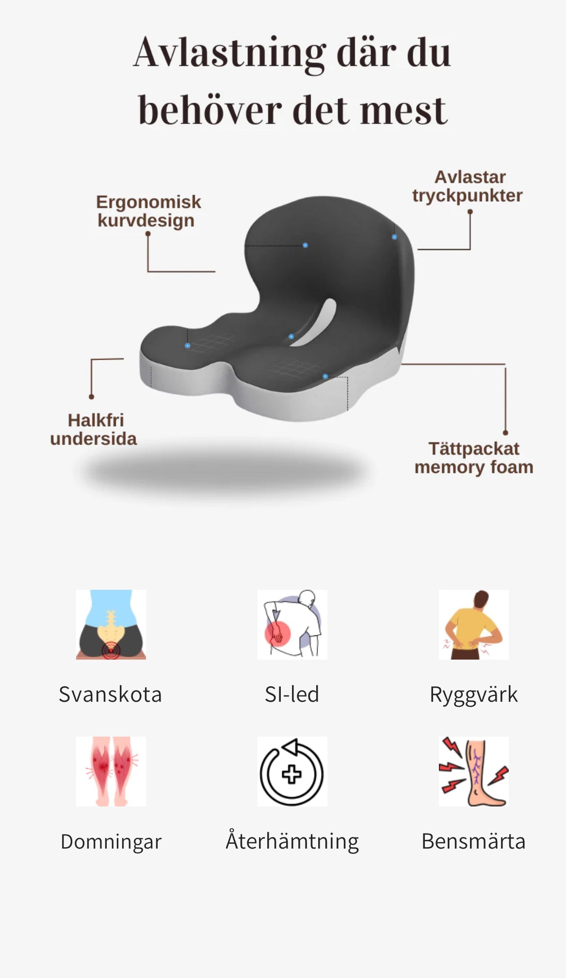 Ergonomisk Avlastande sittkudde